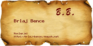 Brlaj Bence névjegykártya